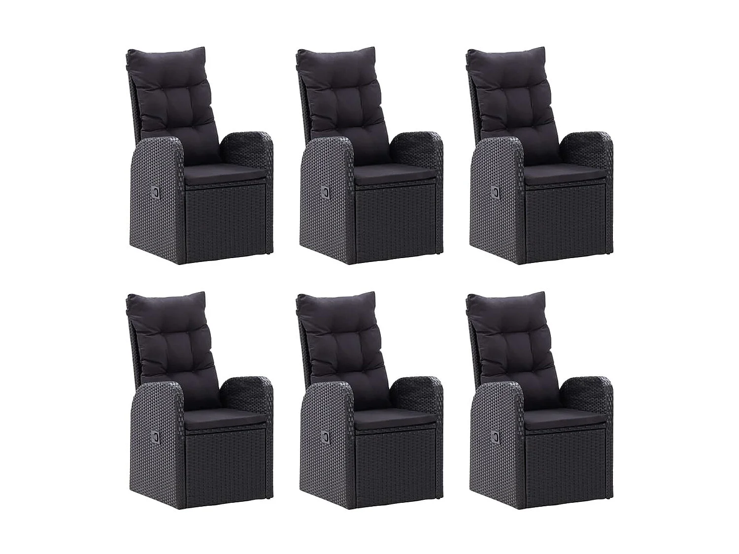 Ensemble de salle à manger de jardin 7 pcs Noir 63