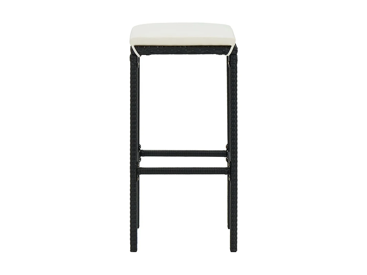 Ensemble de bar de jardin 7 pcs et coussins Résine tressée Noir 2