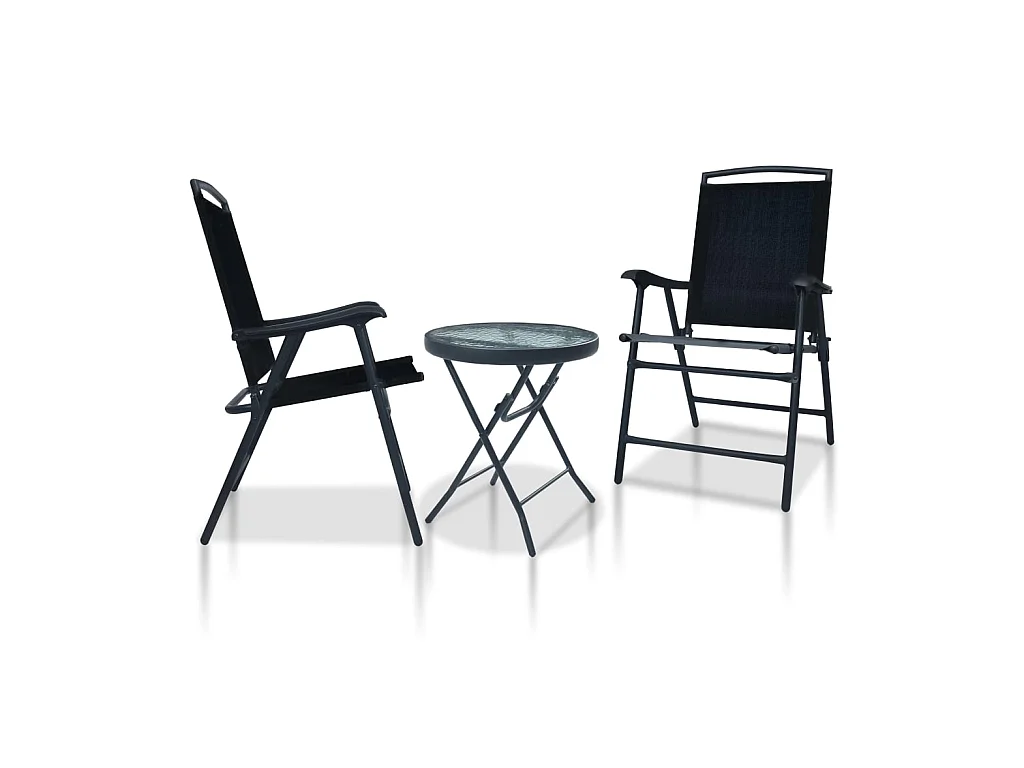Ensemble de bistro 3 pcs Noir Acier