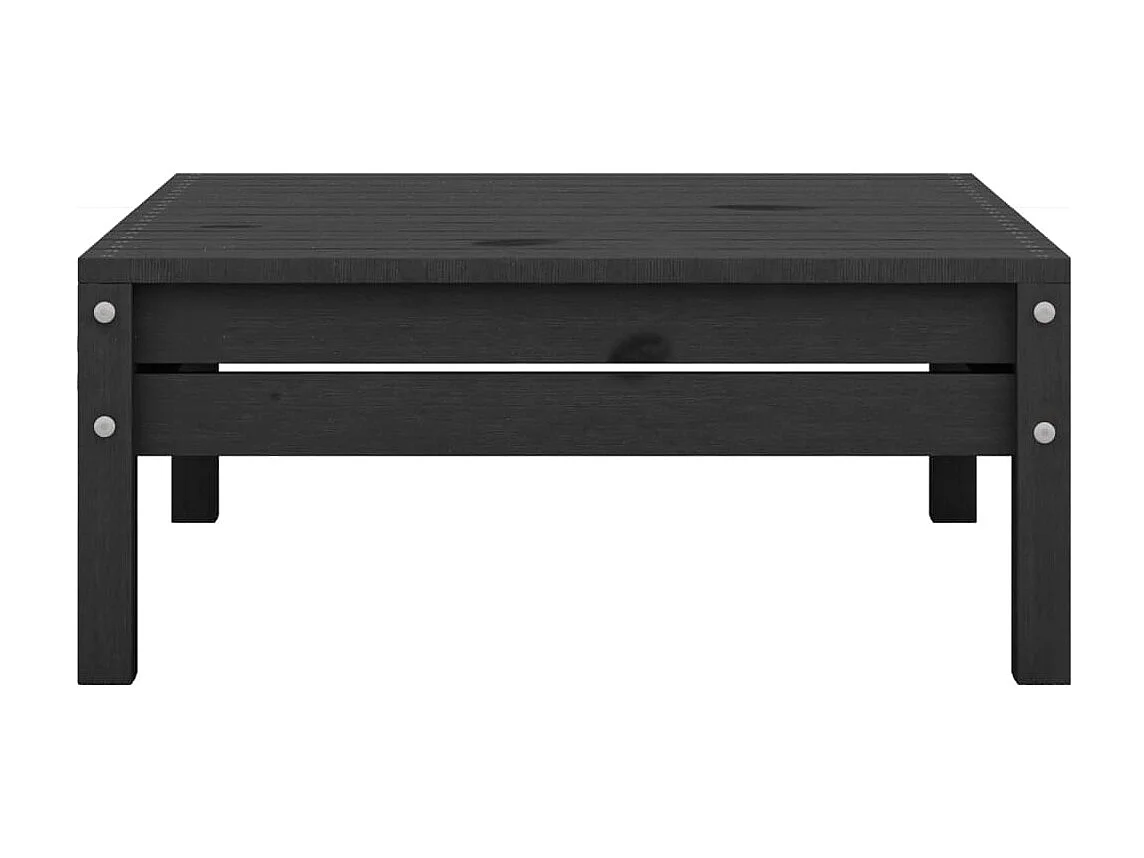 Salon de jardin 3 pcs Bois de pin massif Noir