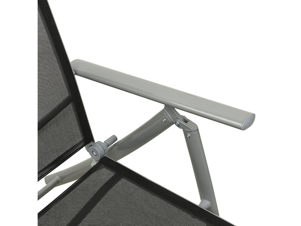 3-delige Loungeset textileen en aluminium zilverkleurig