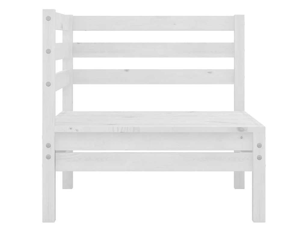 Canapé d'angle de jardin Blanc Bois de pin massif