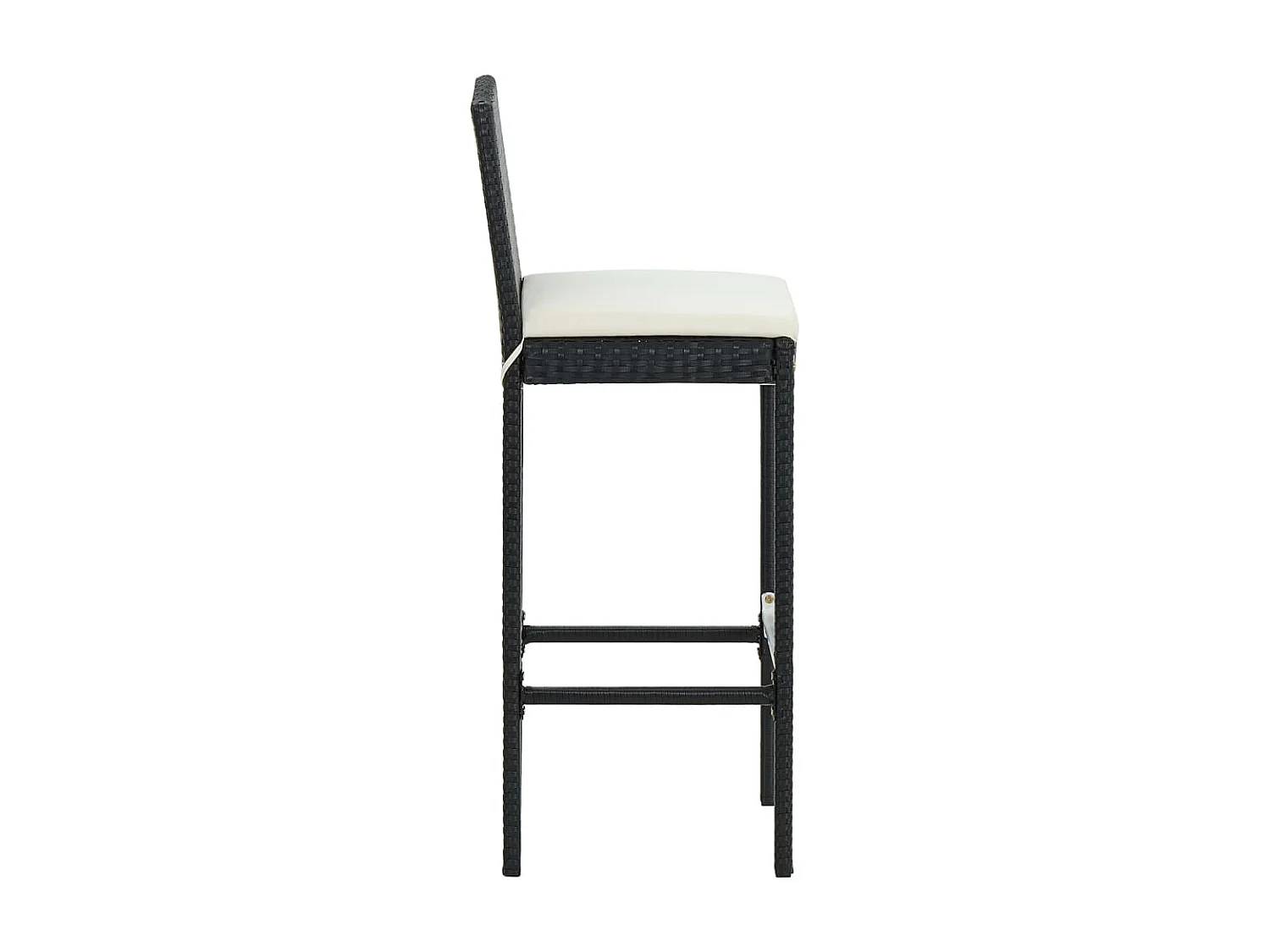 Ensemble de bar de jardin 5 pcs et coussins Résine tressée Noir 12