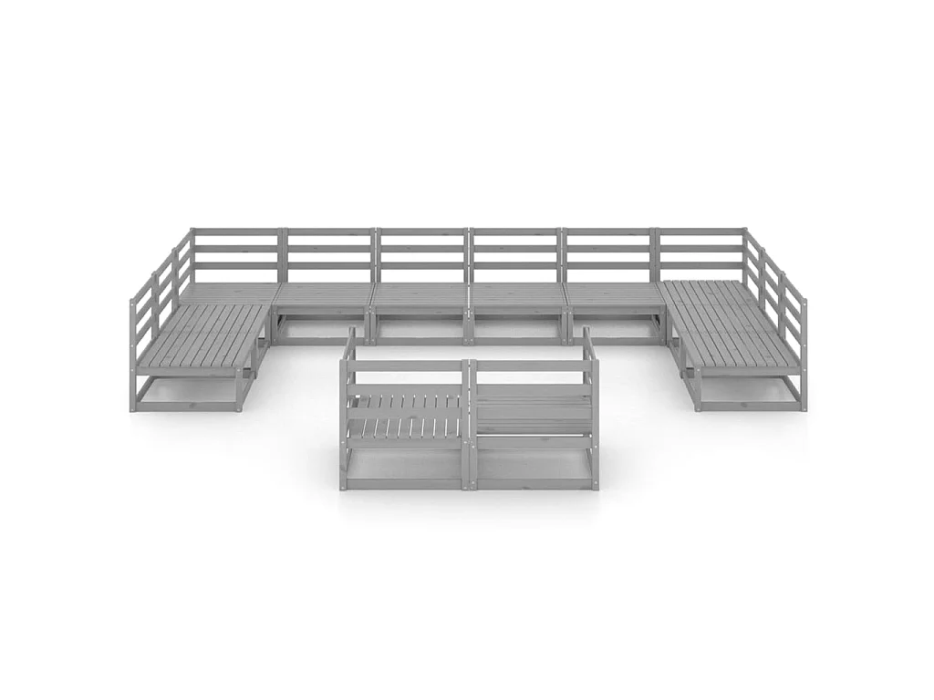 Salon de jardin 12 pcs Bois de pin massif 41