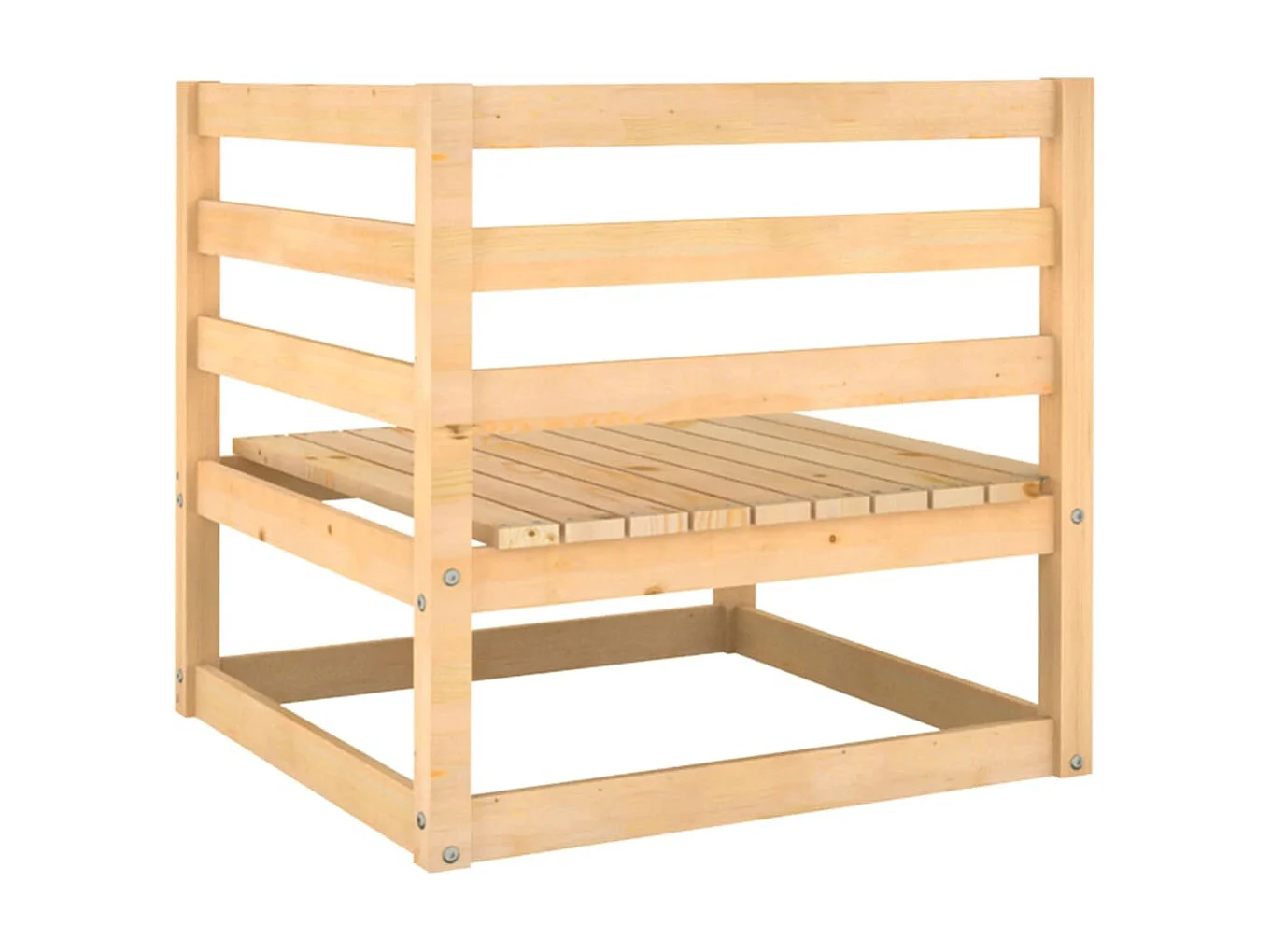 Canapé d'angle de jardin Bois de pin massif 2