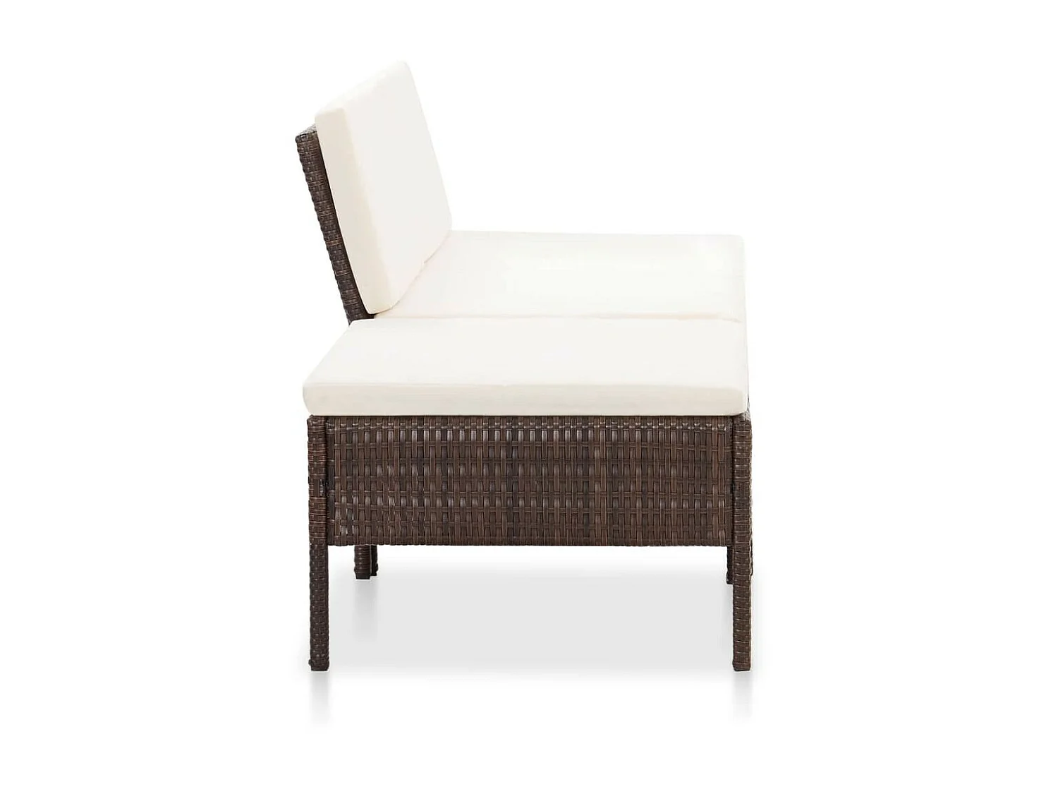 Salon de jardin 3 pcs avec coussins Résine tressée Marron 6