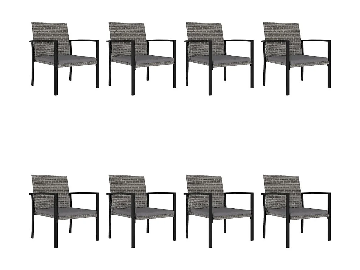 Ensemble de salle à manger de jardin 9 pcs Résine tressée Gris 2