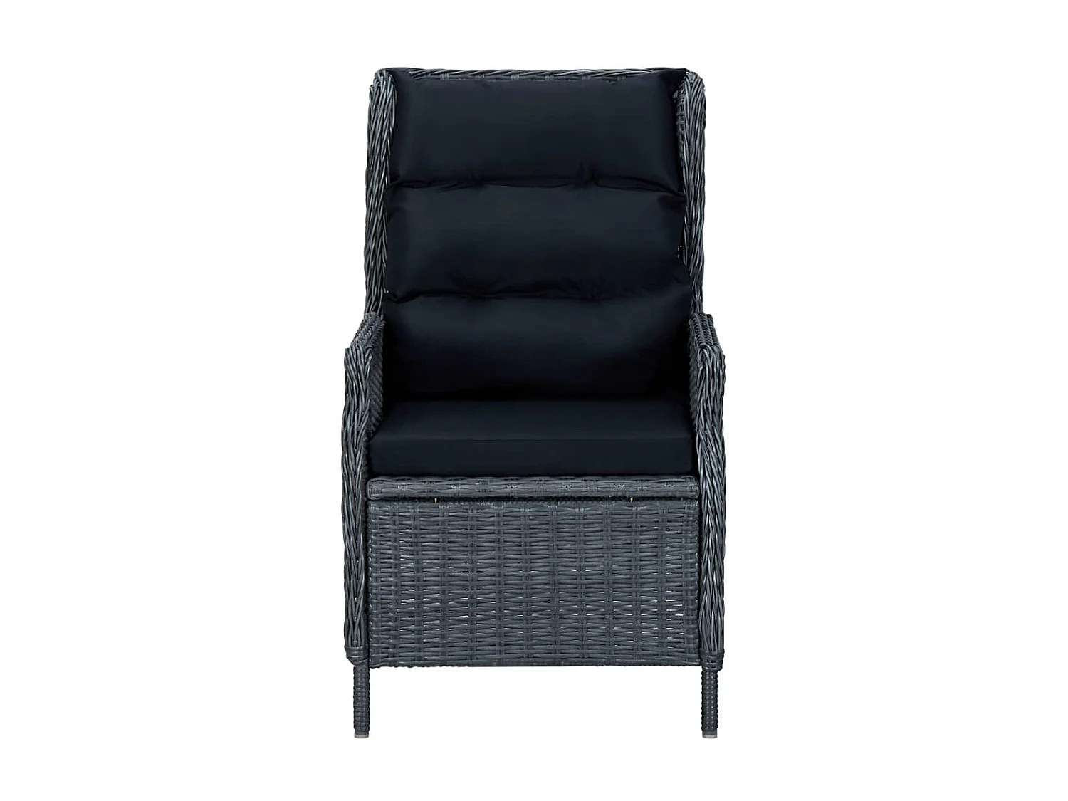 Mobilier à dîner 9 pcs avec coussins Résine tressée Gris foncé 4