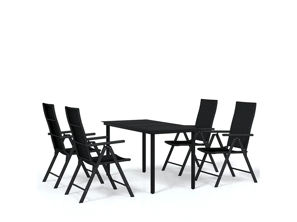 Ensemble de salle à manger de jardin 5 pcs Noir 41