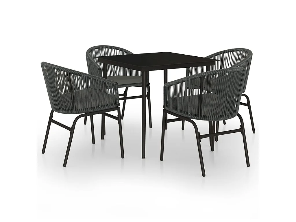 Ensemble de salle à manger de jardin 5 pcs Anthracite 5