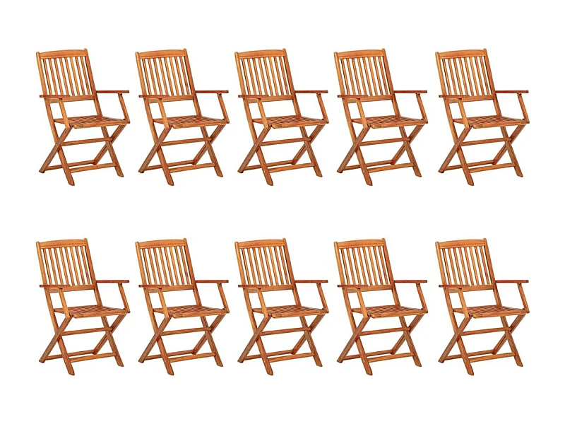 Mobilier à dîner de jardin 11 pcs Bois d'acacia massif 2