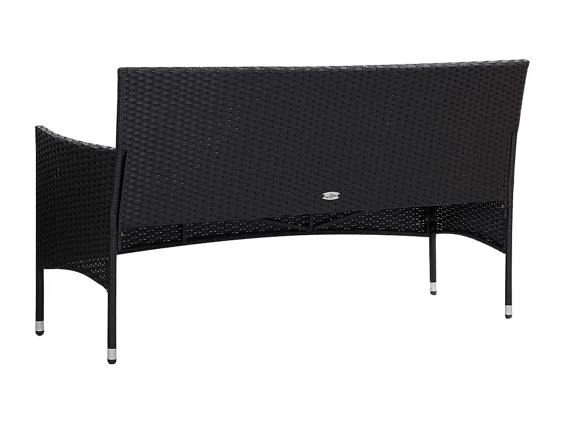 Salon de jardin 5 pcs avec coussins Résine tressée Noir 47