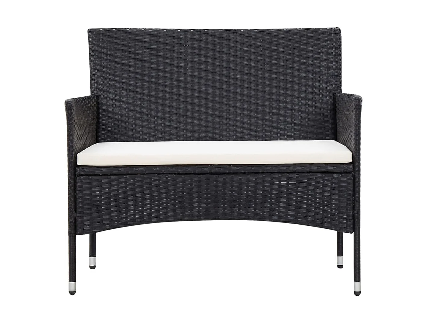 Salon de jardin 5 pcs avec coussins Résine tressée Noir 47