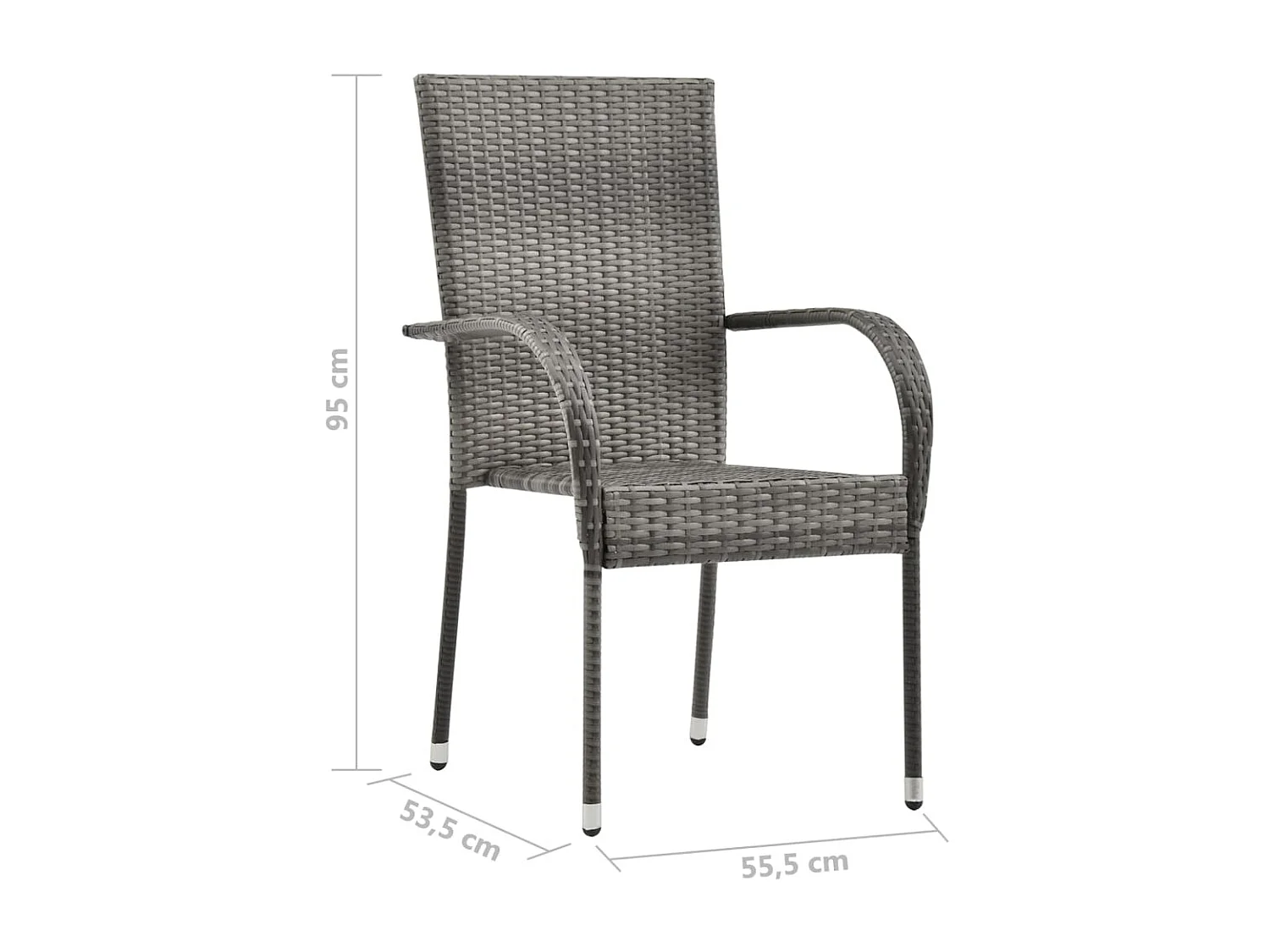 Ensemble de salle à manger de jardin 7 pcs Résine tressée Gris 8