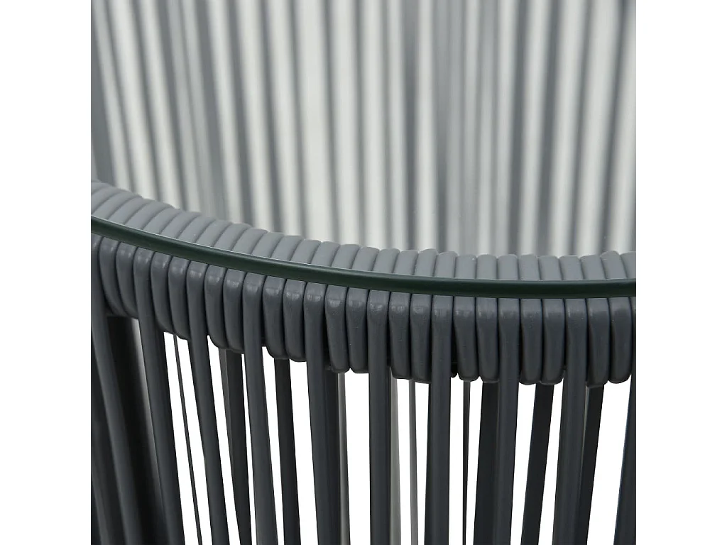 Ensemble de bistro 3 pcs avec coussins Rotin PVC Anthracite