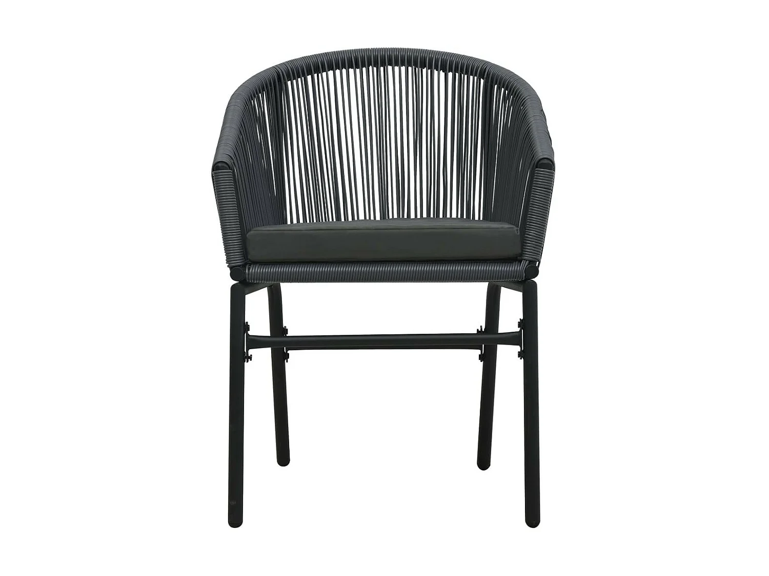 Ensemble de bistro 3 pcs avec coussins Rotin PVC Anthracite