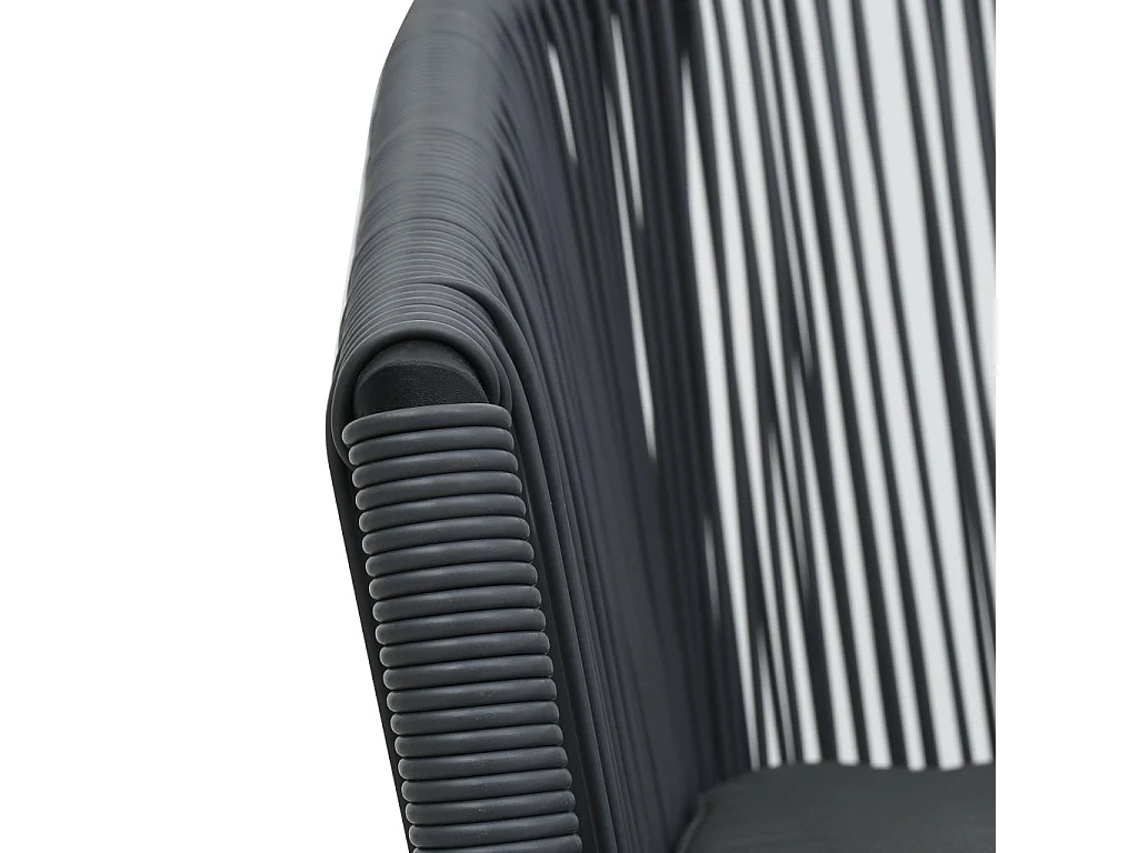 Ensemble de bistro 3 pcs avec coussins Rotin PVC Anthracite