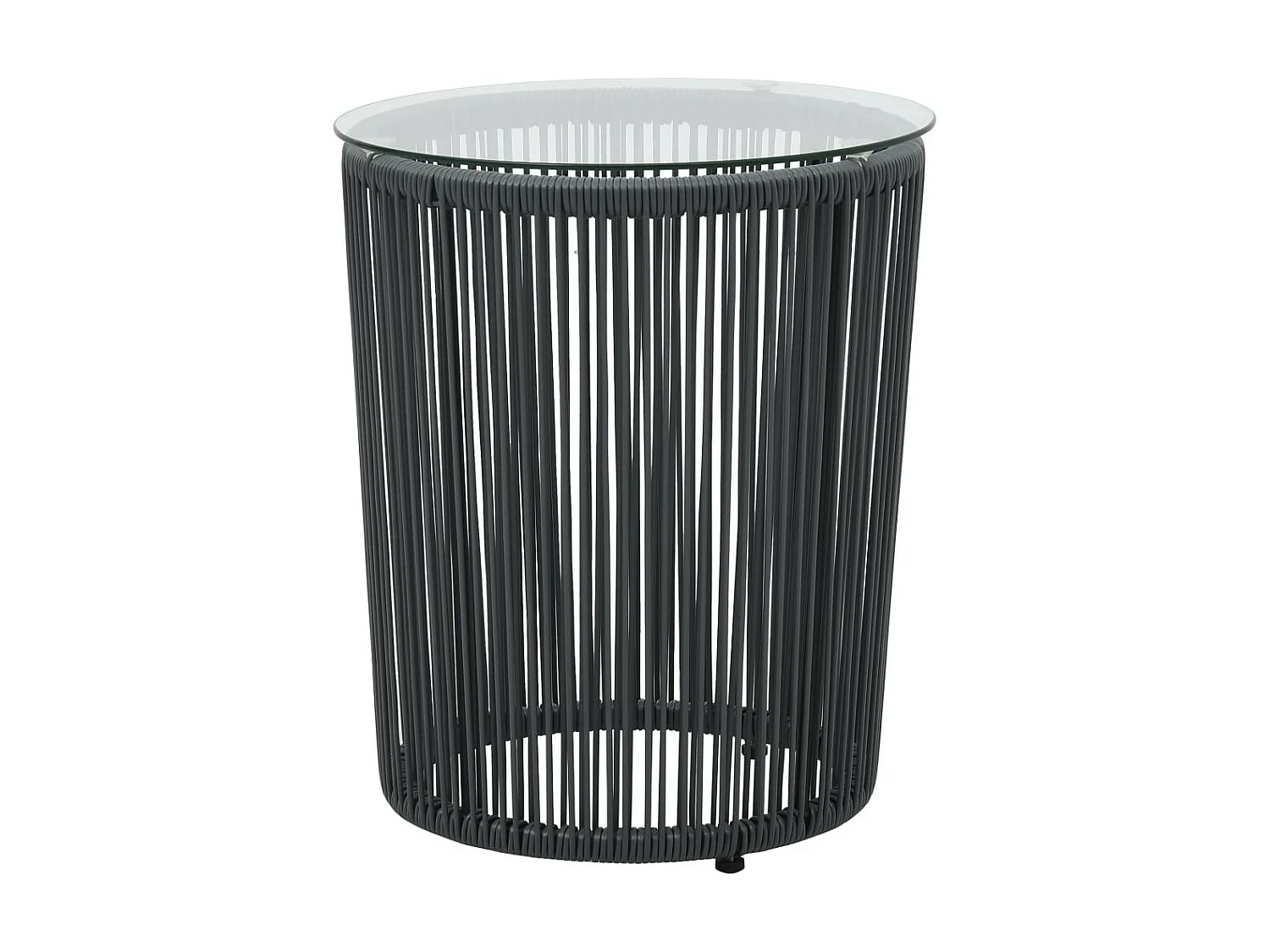 Ensemble de bistro 3 pcs avec coussins Rotin PVC Anthracite