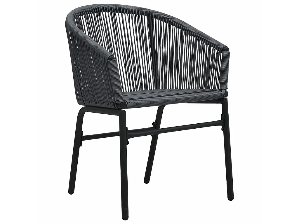 Ensemble de bistro 3 pcs avec coussins Rotin PVC Anthracite