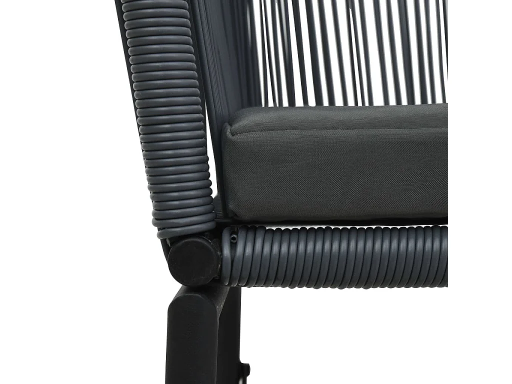 Ensemble de bistro 3 pcs avec coussins Rotin PVC Anthracite