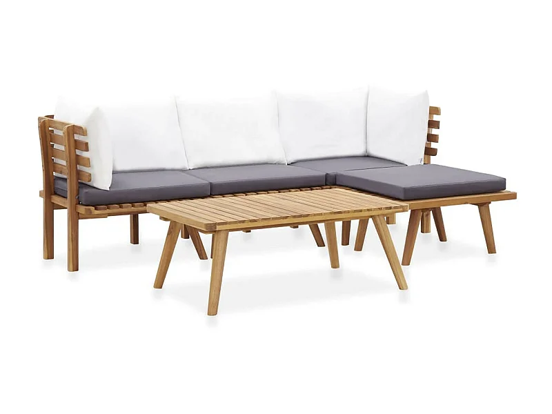 Salon de jardin 5 pcs Bois d'acacia massif