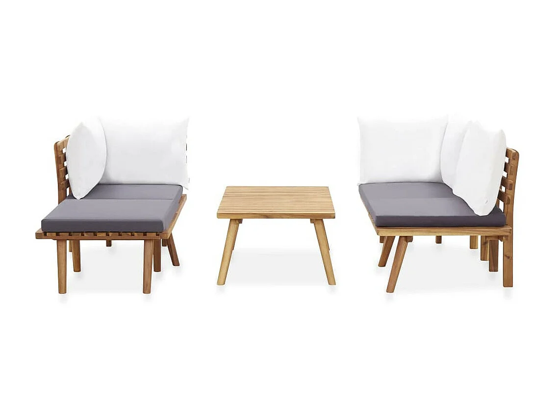 Salon de jardin 5 pcs Bois d'acacia massif