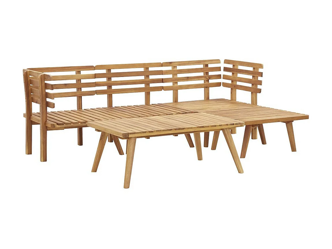 Salon de jardin 5 pcs Bois d'acacia massif