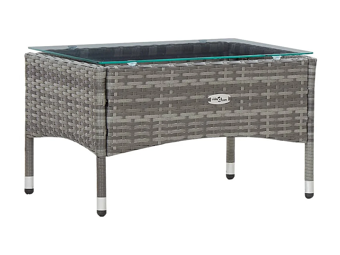 Salon de jardin 4 pcs avec coussins Résine tressée Gris 24