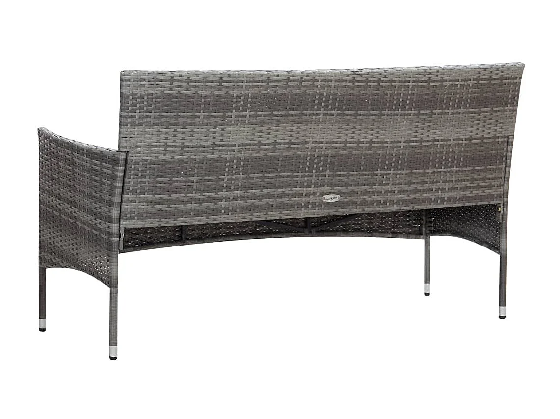 Salon de jardin 4 pcs avec coussins Résine tressée Gris 24