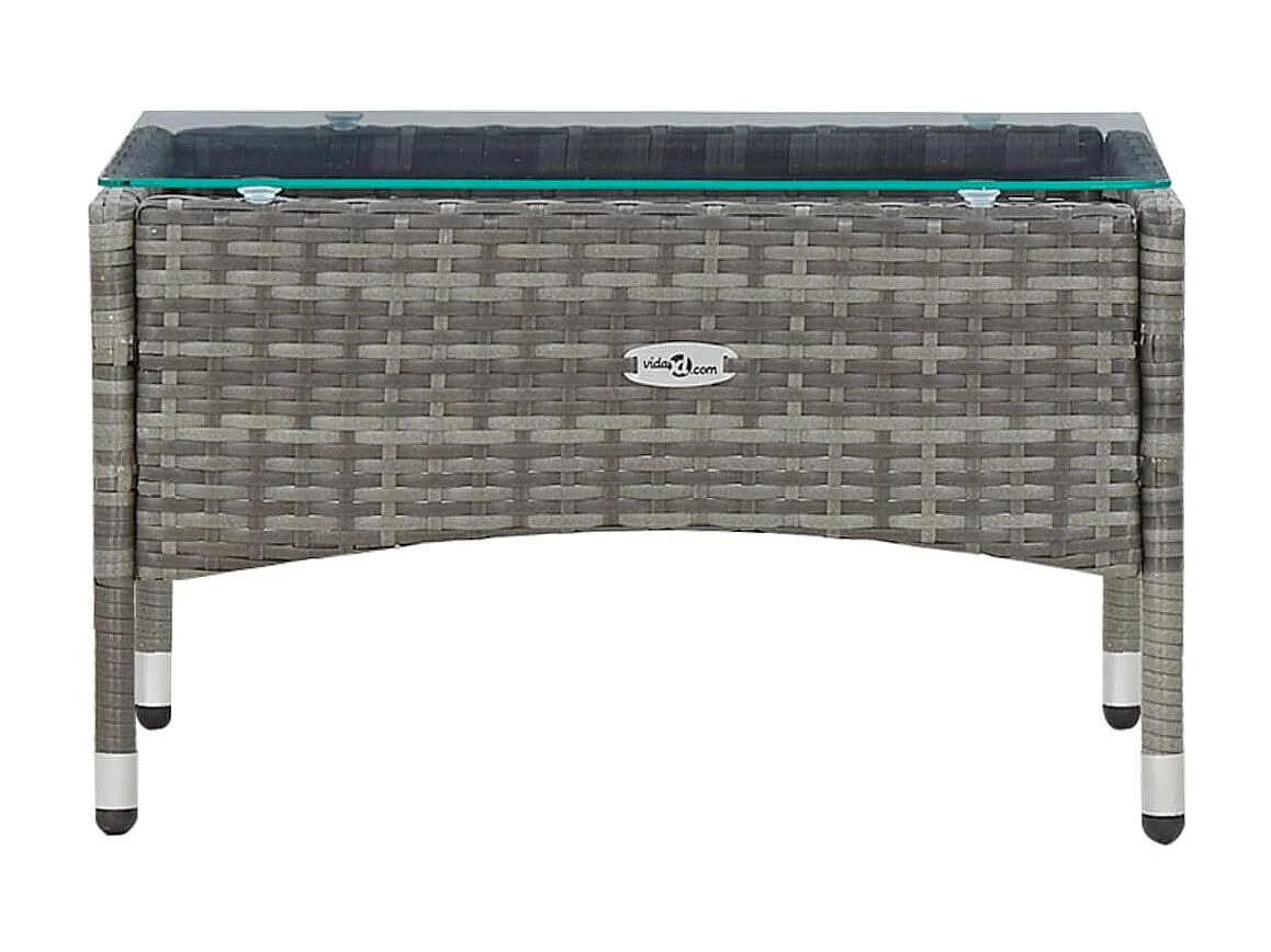 Salon de jardin 4 pcs avec coussins Résine tressée Gris 24