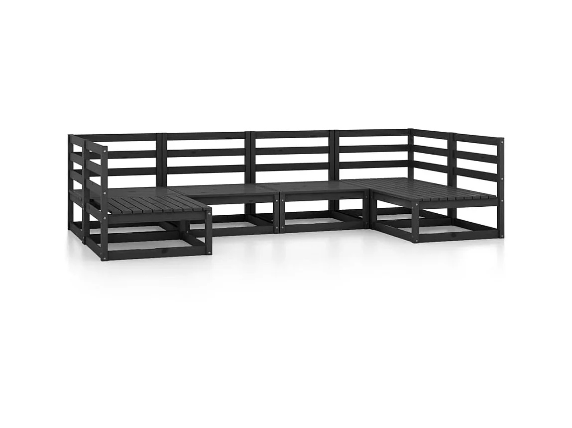 Salon de jardin 6 pcs Bois de pin massif 29