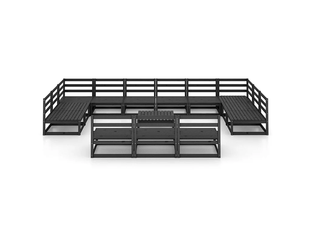 Salon de jardin 14 pcs Bois de pin massif 13