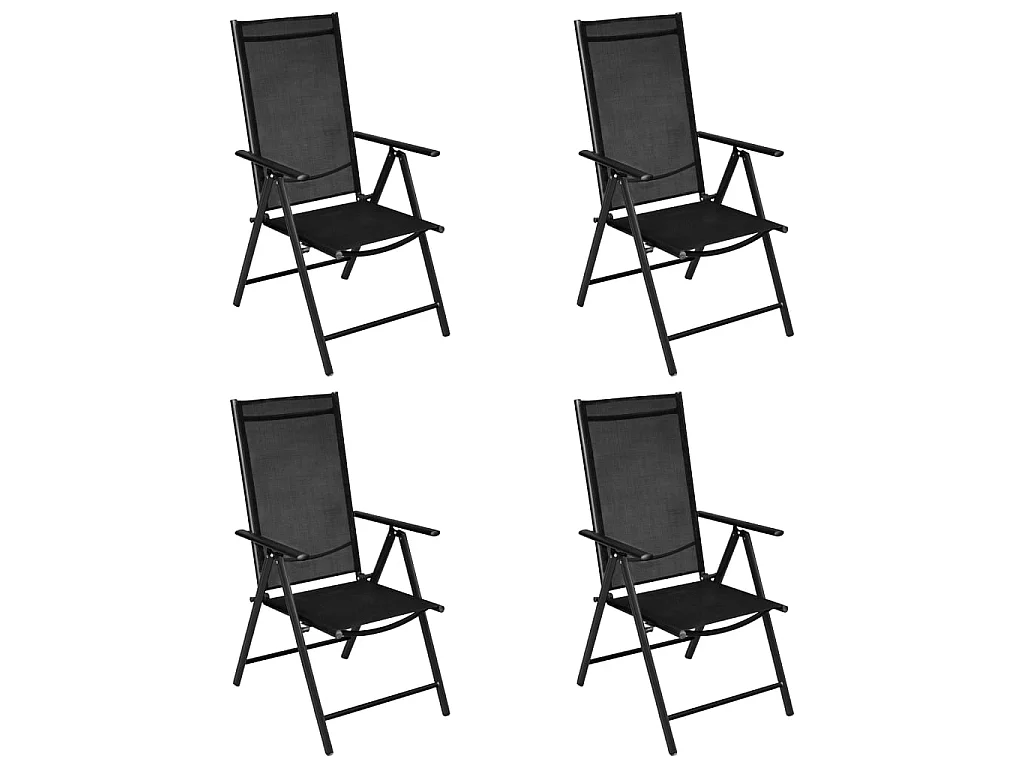 Ensemble de salle à manger de jardin 5 pcs Aluminium Noir 4