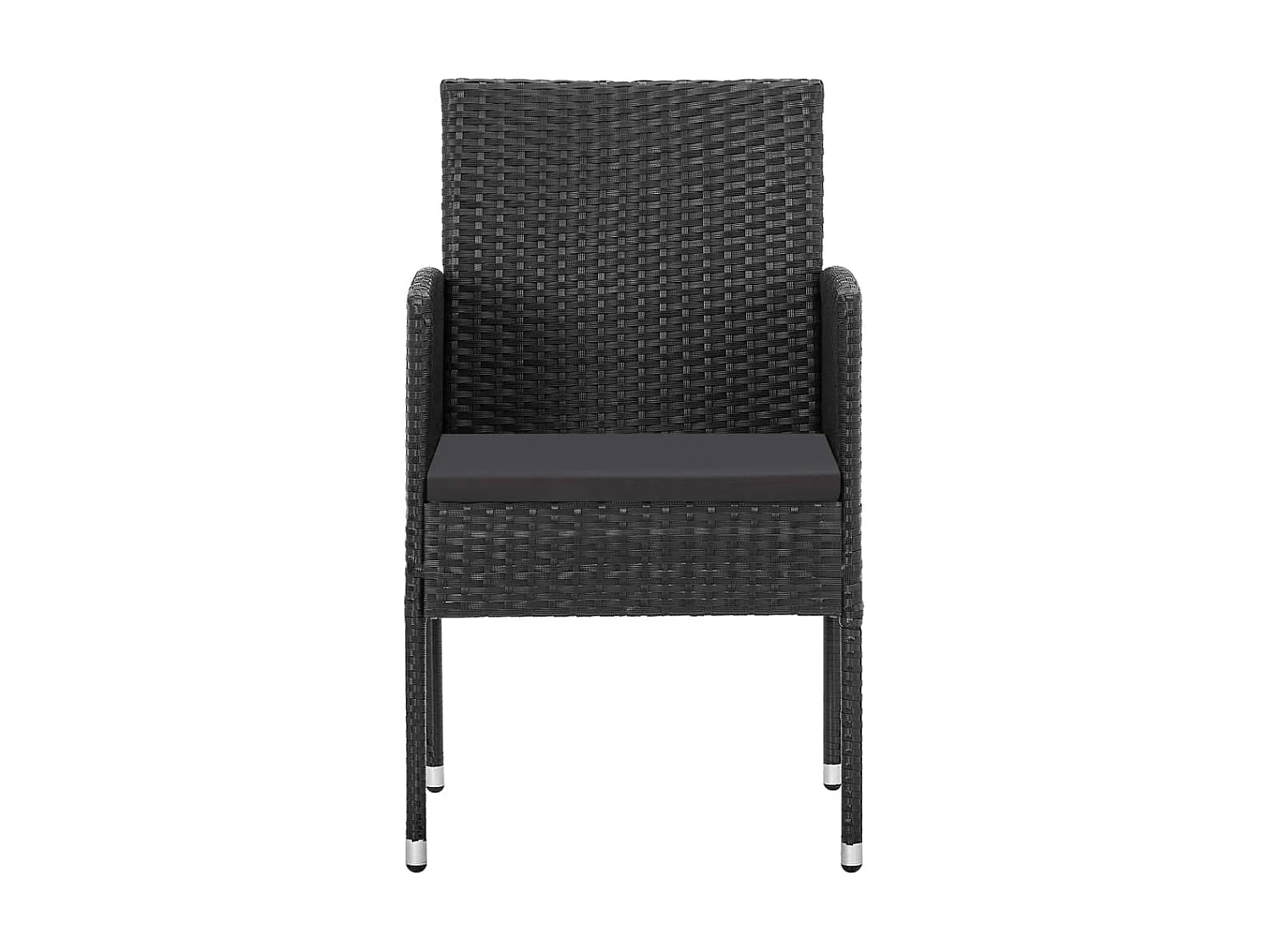 Ensemble à dîner de jardin 5 pcs Résine tressée Noir 5