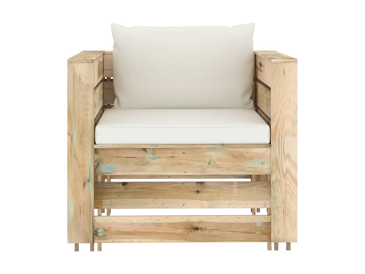 Salon de jardin 2 pcs avec coussins Bois imprégné de vert 4