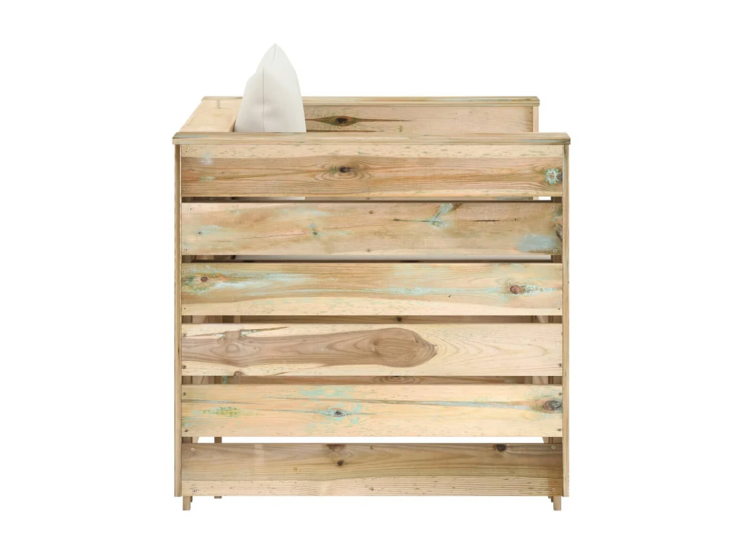 Salon de jardin 2 pcs avec coussins Bois imprégné de vert 4