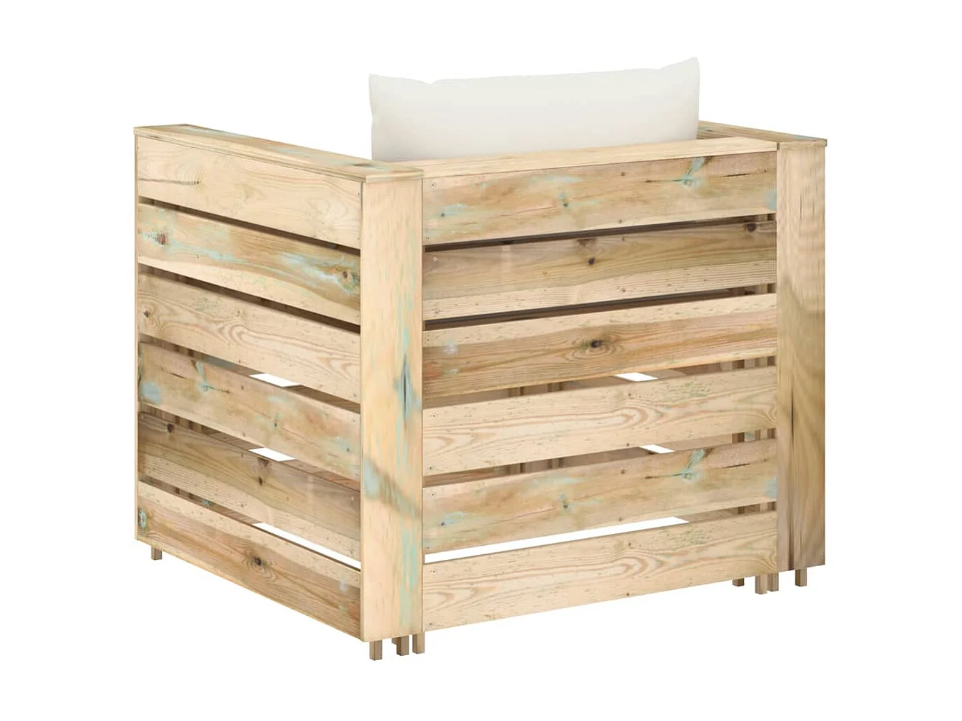 Salon de jardin 2 pcs avec coussins Bois imprégné de vert 4