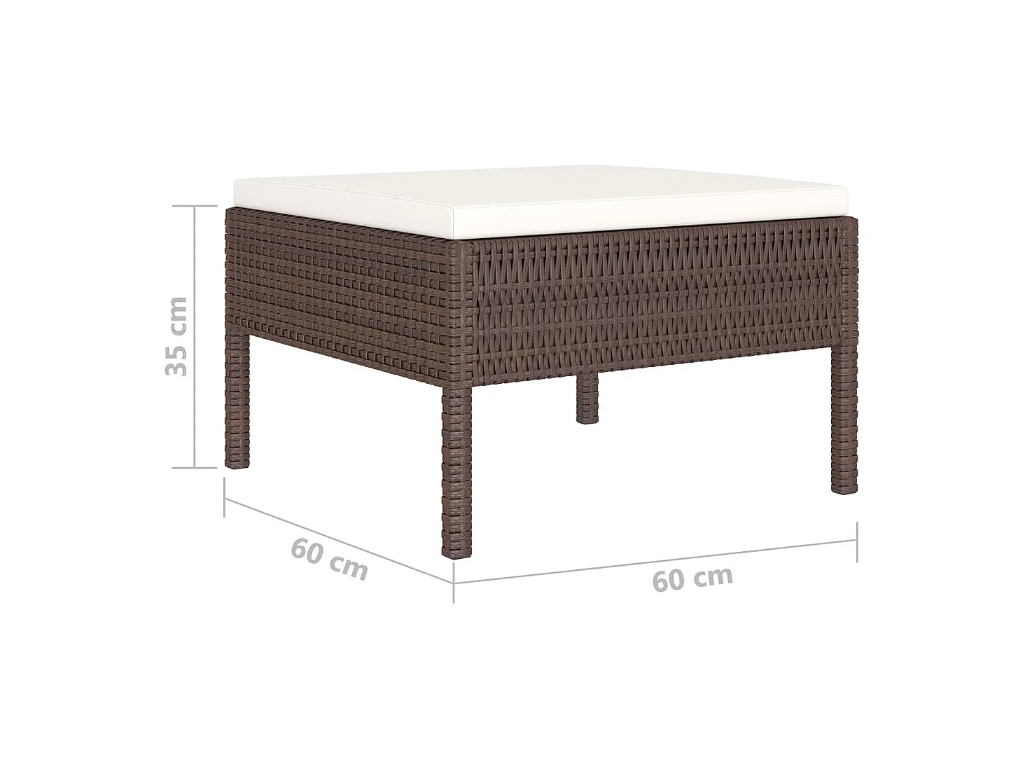 Salon de jardin 6 pcs avec coussins Résine tressée Marron 40