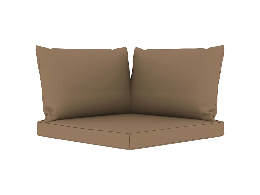 Canapé palette de jardin 2 places et coussins taupe Pinède