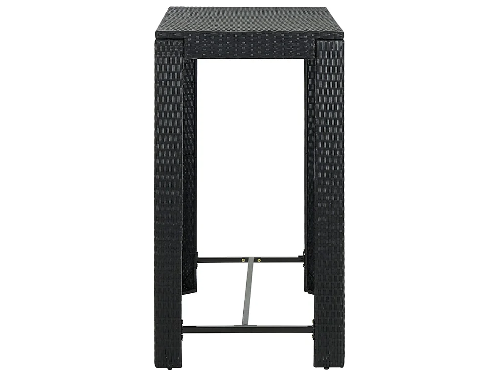 Jeu de bar de jardin 5 pcs avec accoudoirs Résine tressée Noir 2