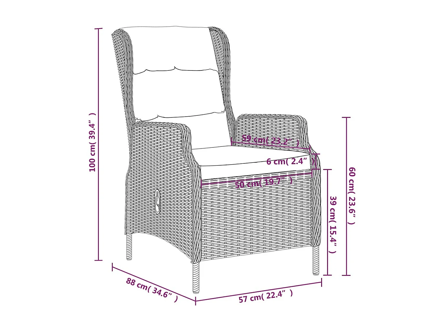 Ensemble de salle à manger de jardin 5 pcs Marron 6