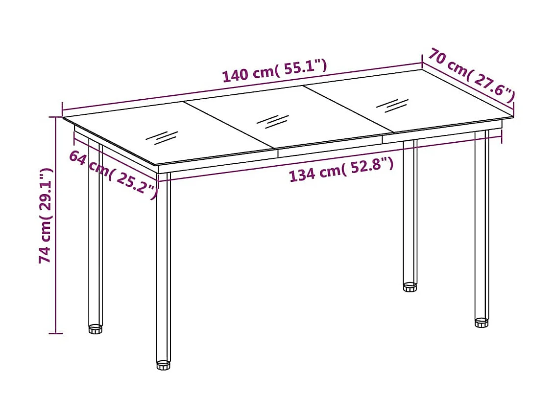 Ensemble de salle à manger de jardin 5 pcs Marron 6