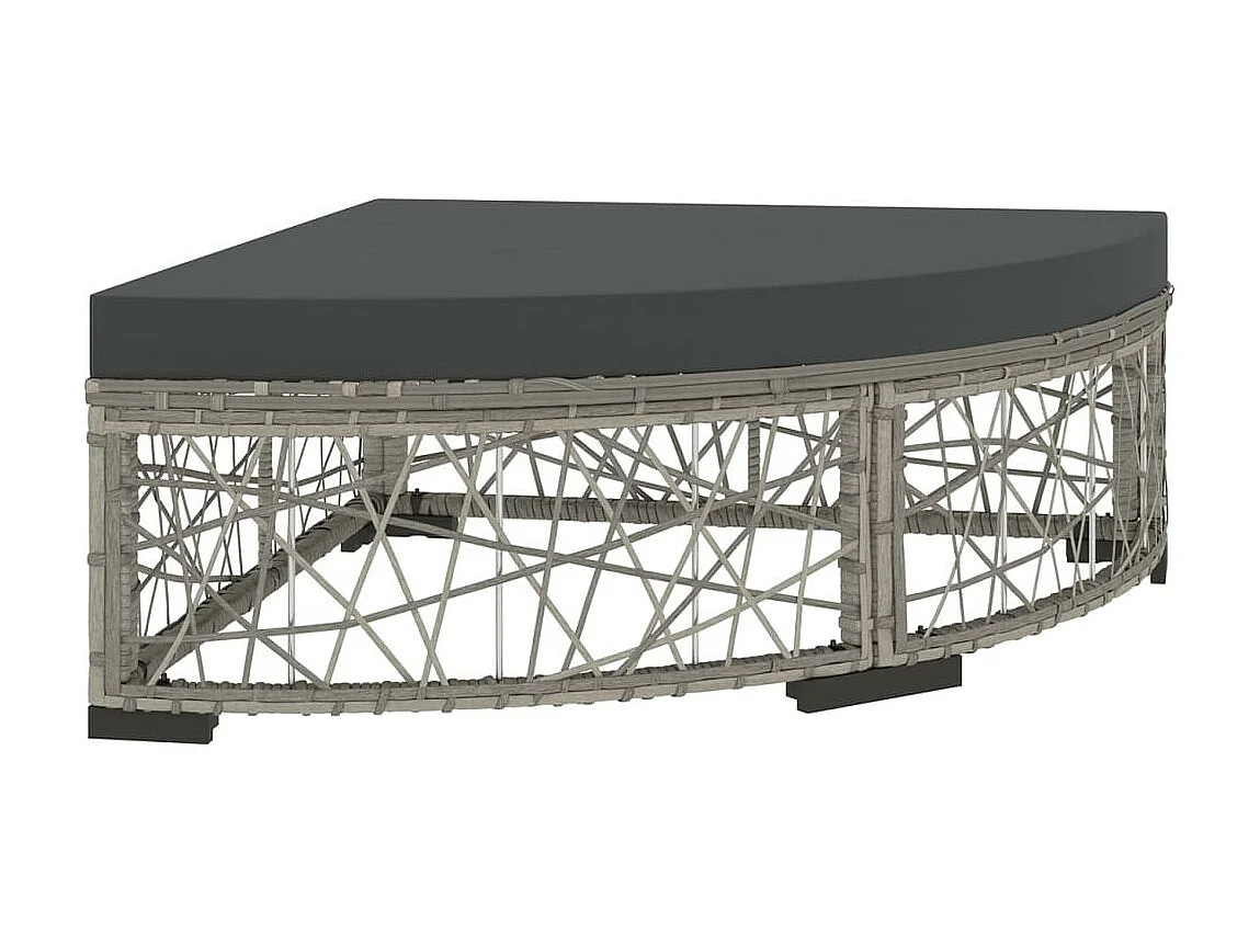 Salon de jardin 6 pcs avec coussins Résine tressée Gris 14