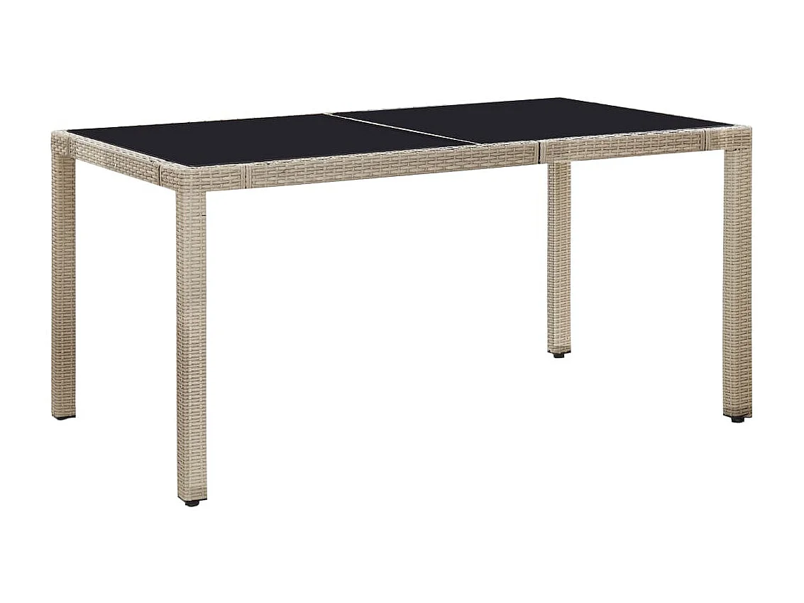 Salon de jardin avec coussins 7 pcs Résine tressée Beige