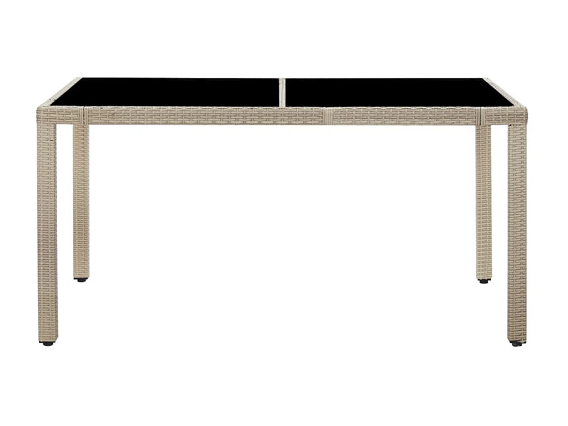 Salon de jardin avec coussins 7 pcs Résine tressée Beige