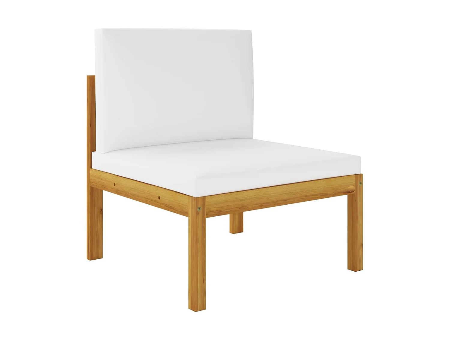 Salon de jardin 11 pcs avec coussins Crème Bois d'acacia solide