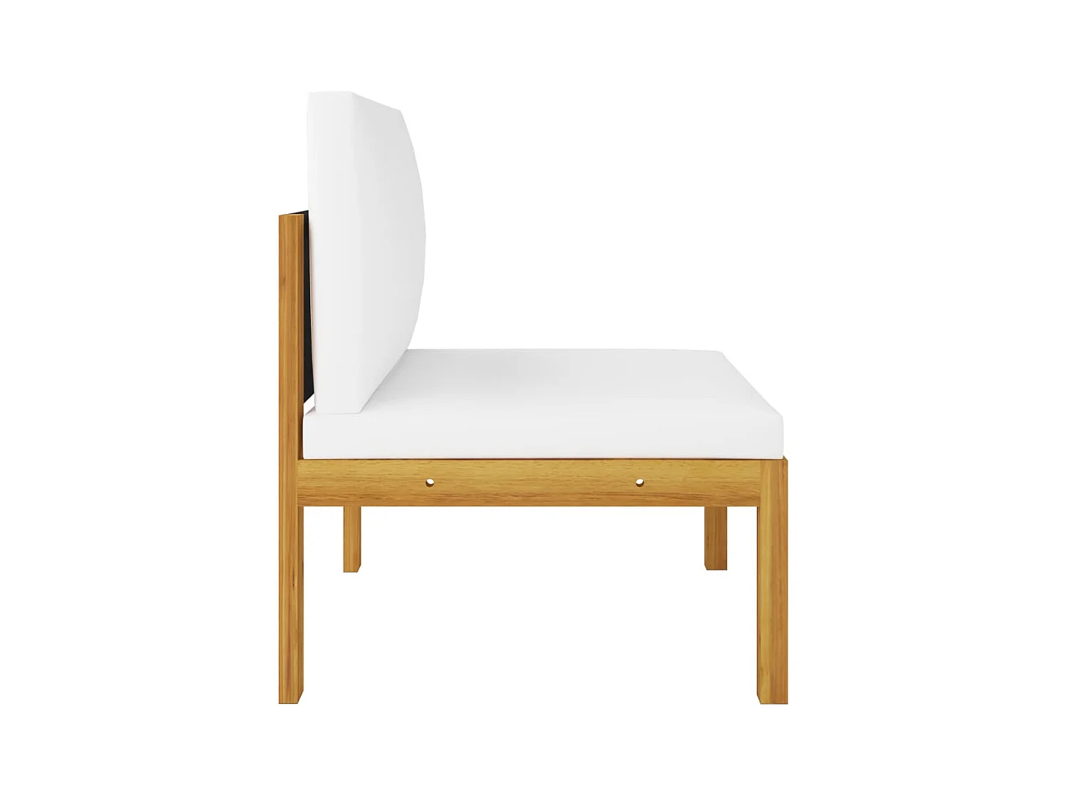 Salon de jardin 11 pcs avec coussins Crème Bois d'acacia solide