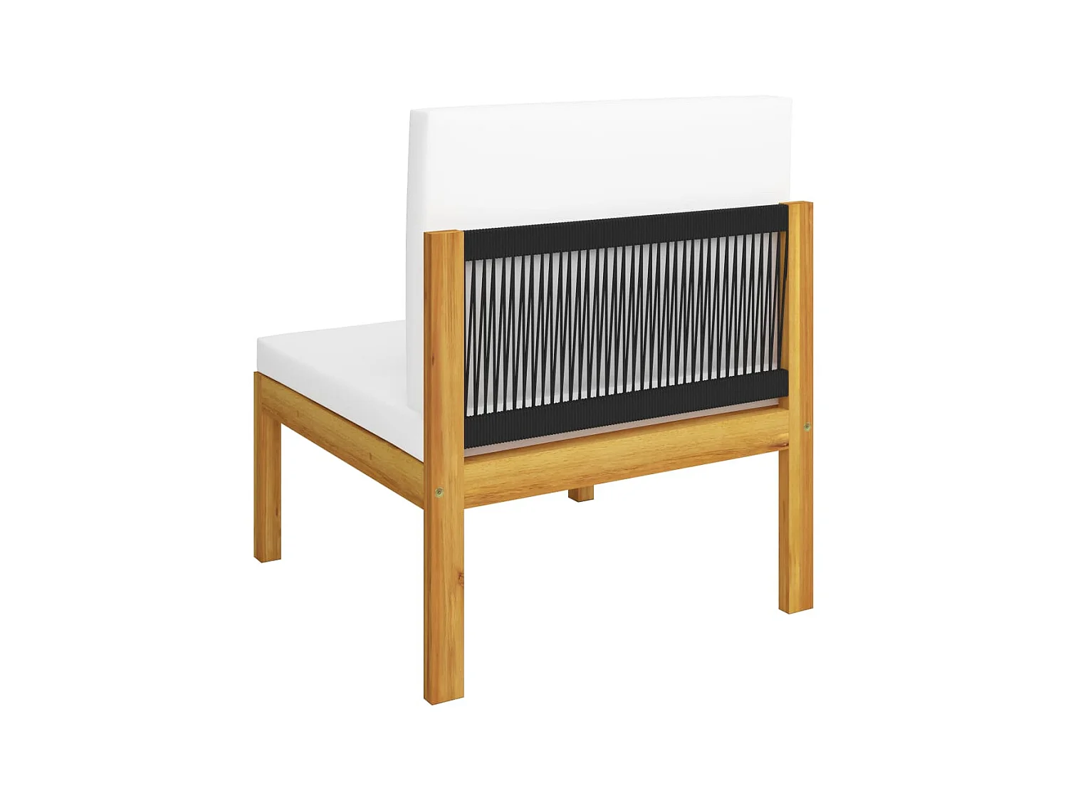 Salon de jardin 11 pcs avec coussins Crème Bois d'acacia solide