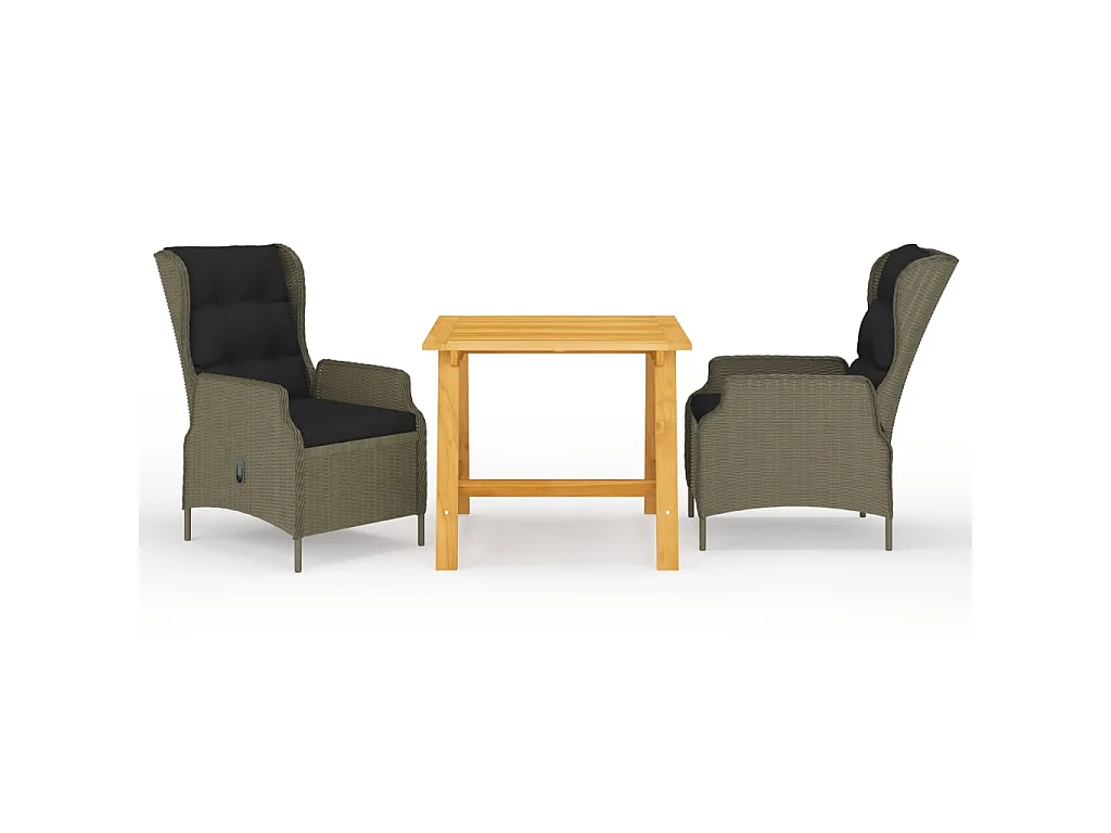 Ensemble de salle à manger de jardin 3 pcs Marron 18