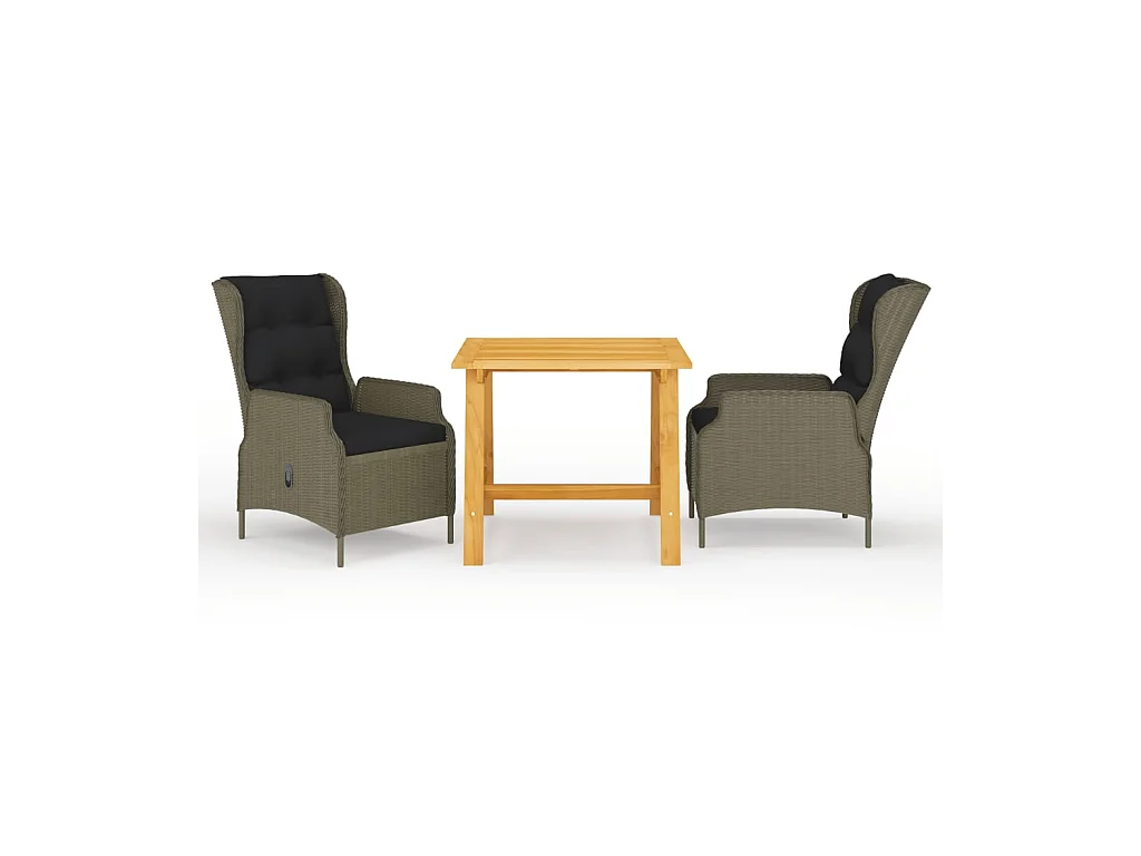 Ensemble de salle à manger de jardin 3 pcs Marron 18